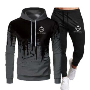 Mens Tracksuit Black 2 Piece Hoodie